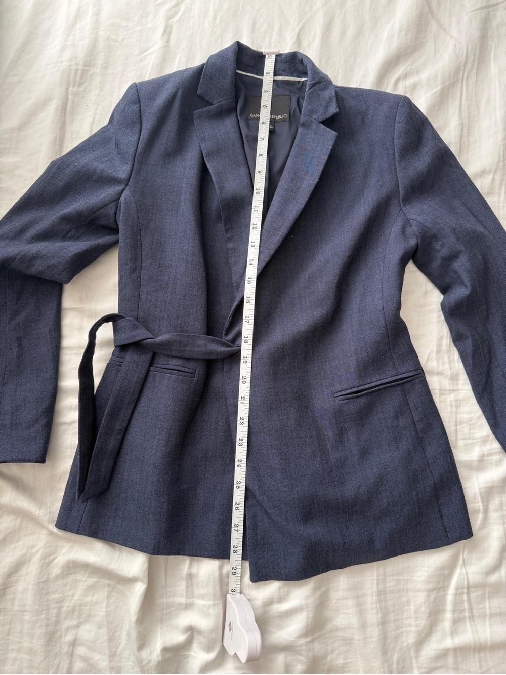 Banana Republic Women's Dark Navy Tie-Waist Blazer - Picture 6 of 8